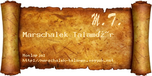 Marschalek Talamér névjegykártya